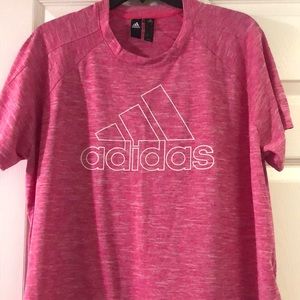 Adidas pink athletic T-shirt.